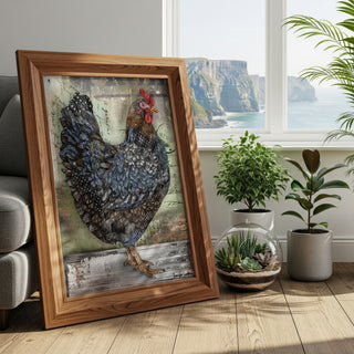 Industrial Hen Art Print - Farmhouse Chicken Bird