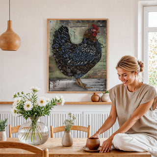 Industrial Hen Art Print - Farmhouse Chicken Bird