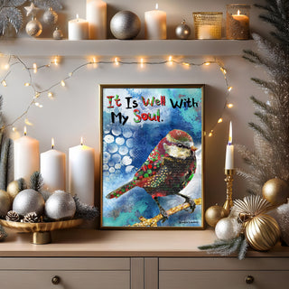 It Is Well Christmas Bird Art Print