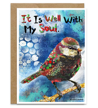 Soul Bird Christmas Greeting Card - Positive Comforting Quote