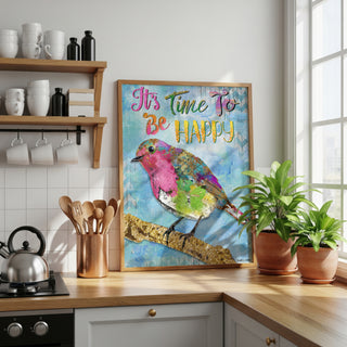 Be Happy Bird Art Print