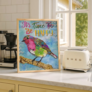 Be Happy Bird Art Print