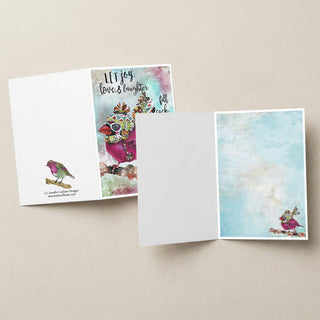 Joy Bird Holiday Greeting Card - Love & Laughter Positive Art