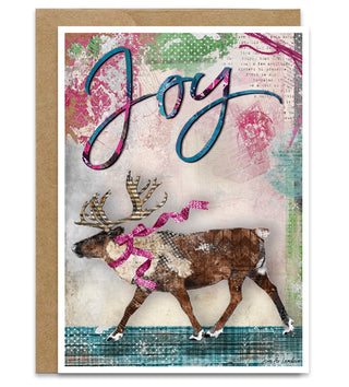 Joy Reindeer Greeting Card - Christmas, Holiday & Winter
