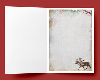 Reindeer Joy Greeting Card - Winter Woodland Animal Art