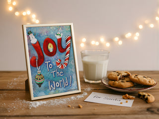 Joy To The World Art Print - Snowman Ornament & Bird