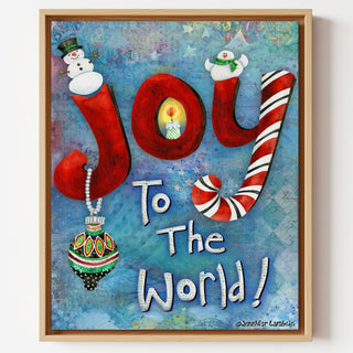 Joy To The World Art Print - Snowman Ornament & Bird