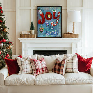 Joy To The World Art Print - Snowman Ornament & Bird