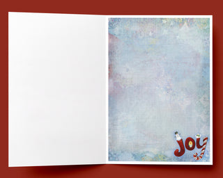 Joy World Greeting Card - Snowman Ornament & Bird Art