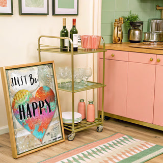Just Be Happy Heart Art Print