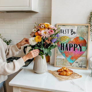 Just Be Happy Heart Art Print