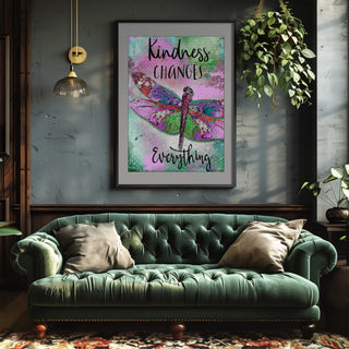 Kindness Dragonfly Art Print