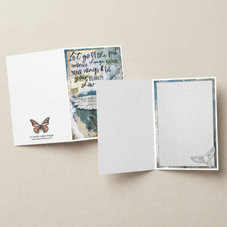 Let Go Dove Greeting Card - Inspirational Quote Bird Art