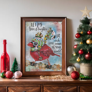 Let Joy Bird Art Print - Love & Laughter Positive Quote