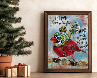 Let Joy Bird Art Print - Love & Laughter Positive Quote