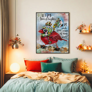 Let Joy Bird Art Print - Love & Laughter Positive Quote