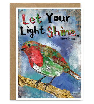 Shine Bird Greeting Card - Christmas Art Notecard