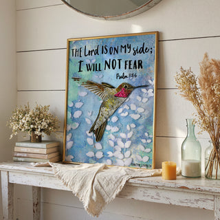 No Fear Hummingbird Art Print