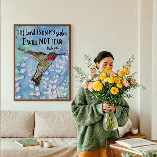 No Fear Hummingbird Art Print
