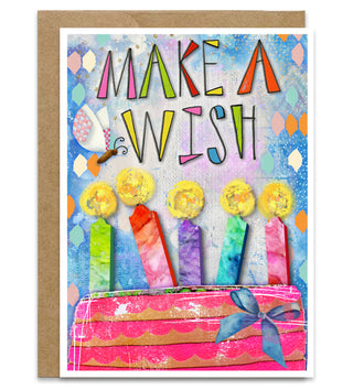 Make A Wish Greeting Card - Birthday Art Notecard