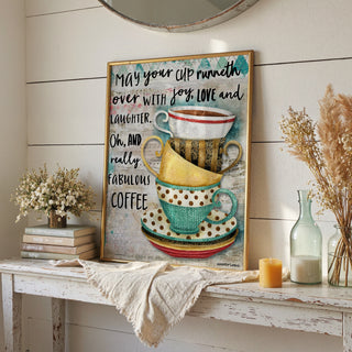 Love & Joy Coffee Cups Art Print