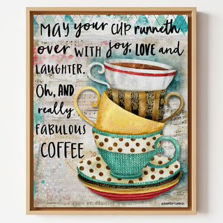 Love & Joy Coffee Cups Art Print