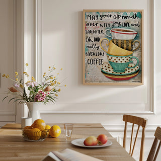 Love & Joy Coffee Cups Art Print
