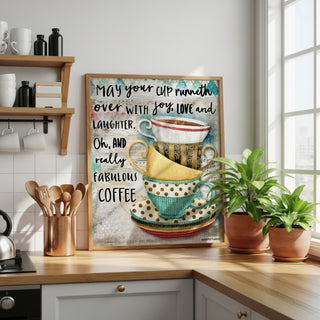 Love & Joy Coffee Cups Art Print