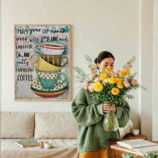 Love & Joy Coffee Cups Art Print