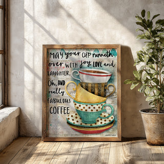 Love & Joy Coffee Cups Art Print