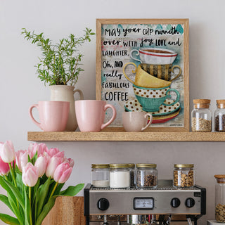 Love & Joy Coffee Cups Art Print