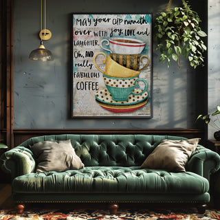 Love & Joy Coffee Cups Art Print