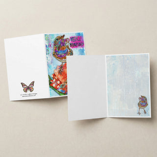 Merci Beaucoup Bird Greeting Card - Thank You Notecard