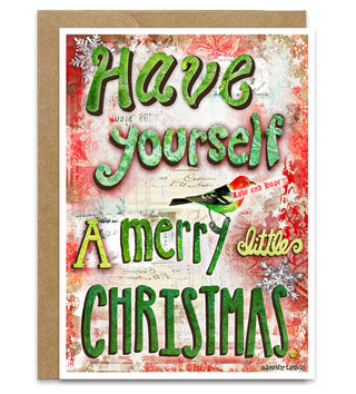 Merry Little Christmas Greeting Card - Love & Hope Bird