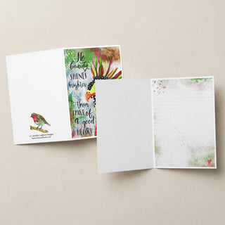 Good Heart Christmas Bird Greeting Card - Inspirational Quote