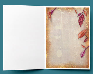 Velvet Owl Greeting Card - Fall Leaves And Stars Art