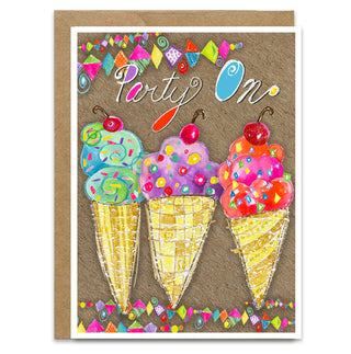Party On Ice Cream Greeting Card