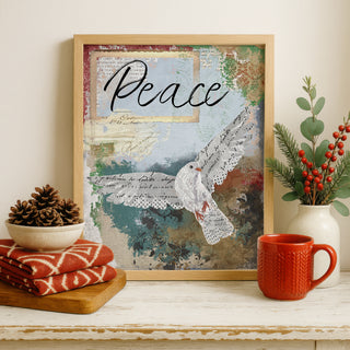 Peace Dove Art Print - Christmas Winter Nature Bird