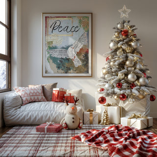 Peace Dove Art Print - Christmas Winter Nature Bird