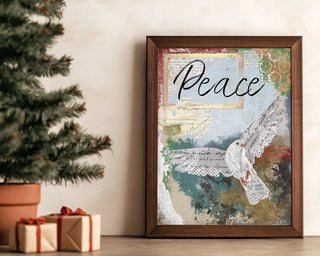 Peace Dove Art Print - Christmas Winter Nature Bird