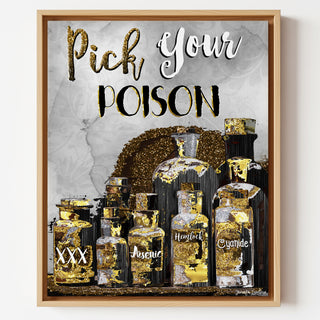 Pick Your Poison Wall Decor - Halloween Bar & Kitchen Quote