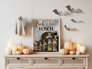 Pick Your Poison Wall Decor - Halloween Bar & Kitchen Quote