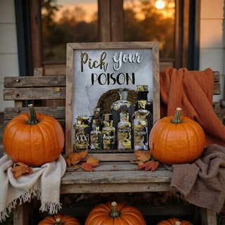 Pick Your Poison Wall Decor - Halloween Bar & Kitchen Quote