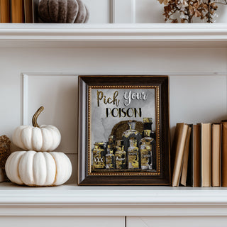Pick Your Poison Wall Decor - Halloween Bar & Kitchen Quote