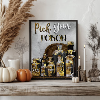 Pick Your Poison Wall Decor - Halloween Bar & Kitchen Quote