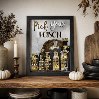Pick Your Poison Wall Decor - Halloween Bar & Kitchen Quote
