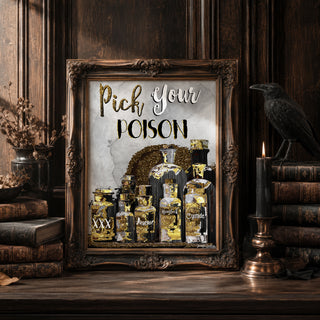 Pick Your Poison Wall Decor - Halloween Bar & Kitchen Quote