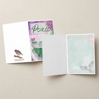 Pink Peace Dove Greeting Card - Inspirational Bird Art
