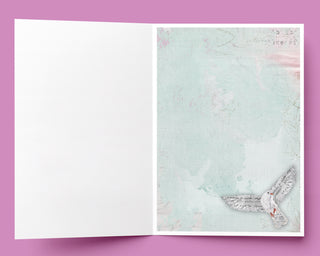 Pink Peace Dove Greeting Card - Inspirational Bird Art