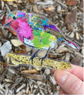 Pink Shine Bird Sticker